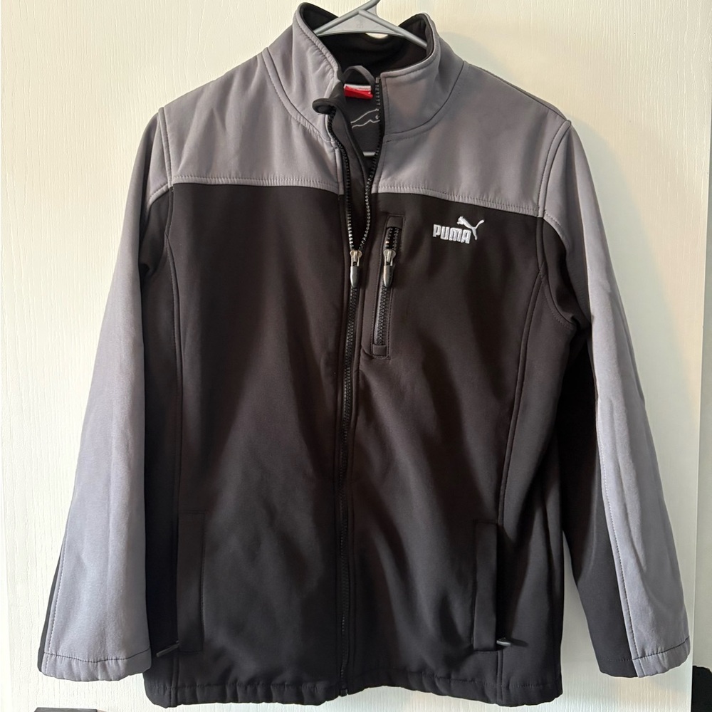 Puma Black and Gray Youth Large Jacket / Coat Boy L